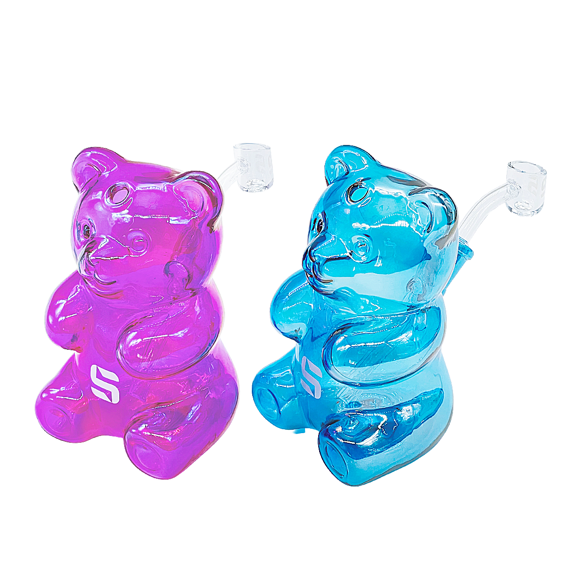 Silo Gold Fumed Teddy Bear Waterpipe (SILO-131) | 5 inches | Assorted Colors product image